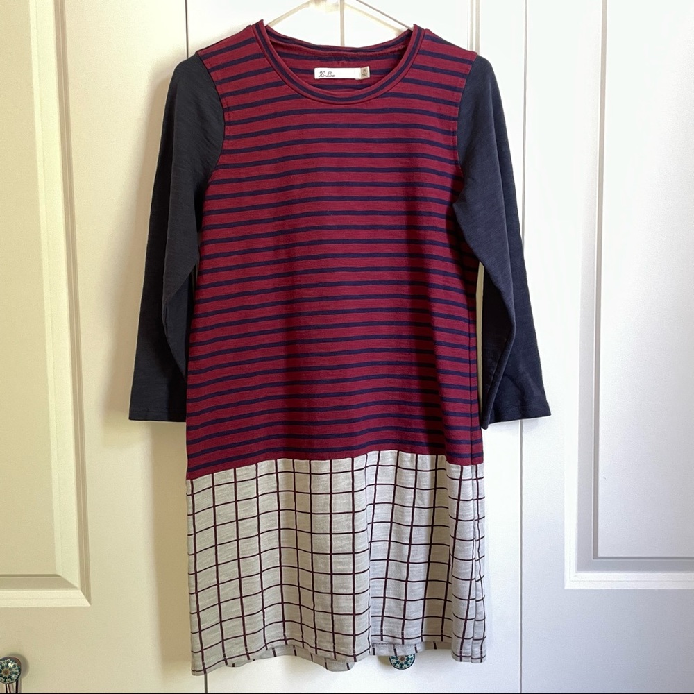 Madewell Hi-Line colorblocked striped dress size small